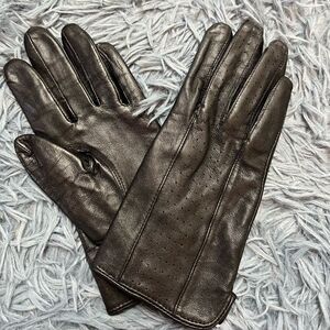 Vintage Echo Black Leather Gloves Size S